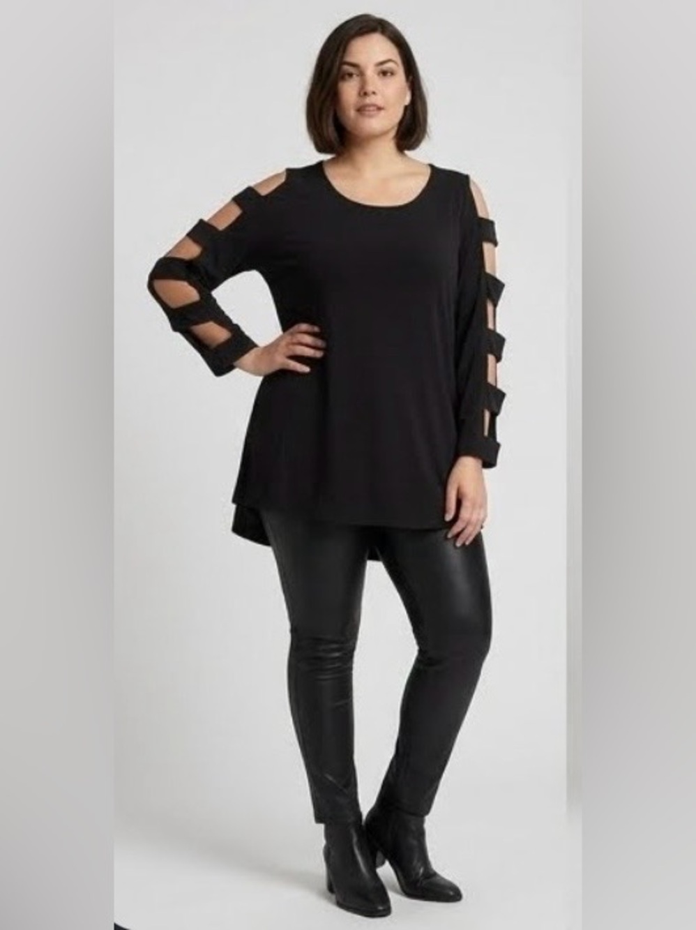 Anne Klein Tunic Top w/ladder Sleeves